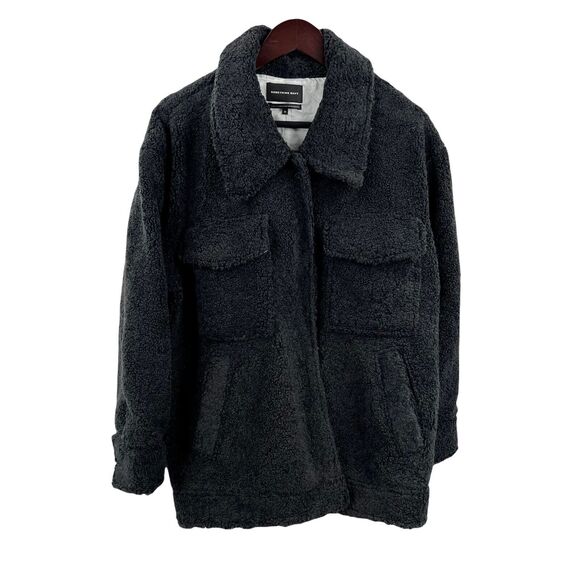 Something Navy Faux Shearling Coat Size XL New